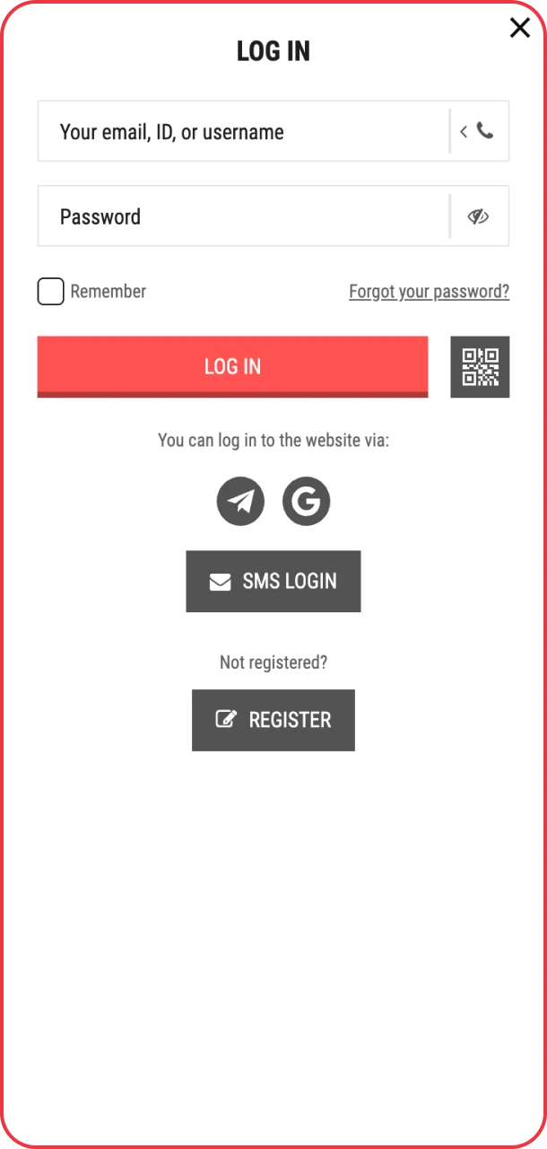 Log in to place sports bets and play casino PariPulse.