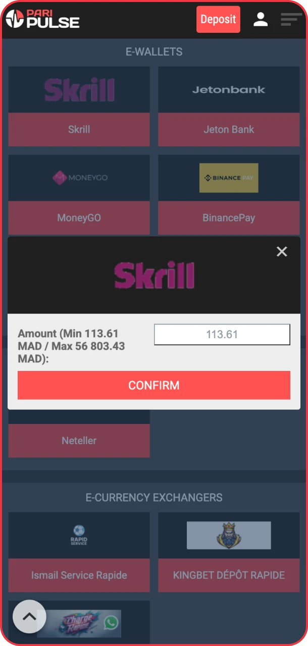 Add funds quickly and start playing on PariPulse.