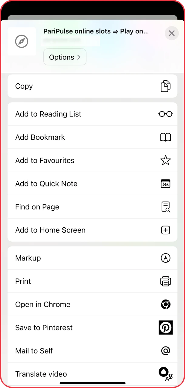 Add the iOS app to your home screen PariPulse.