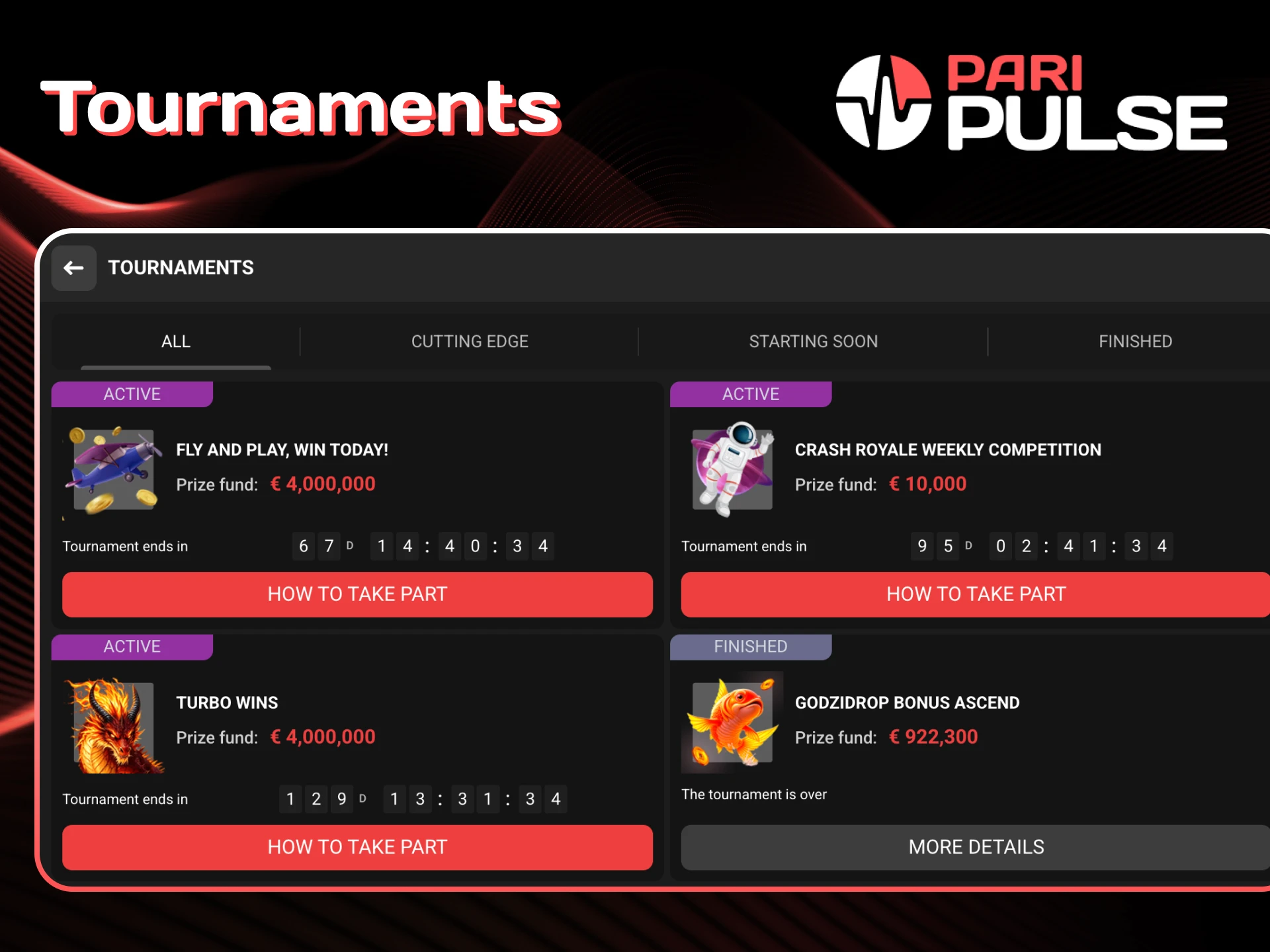 Join exciting tournaments and win rewards PariPulse.