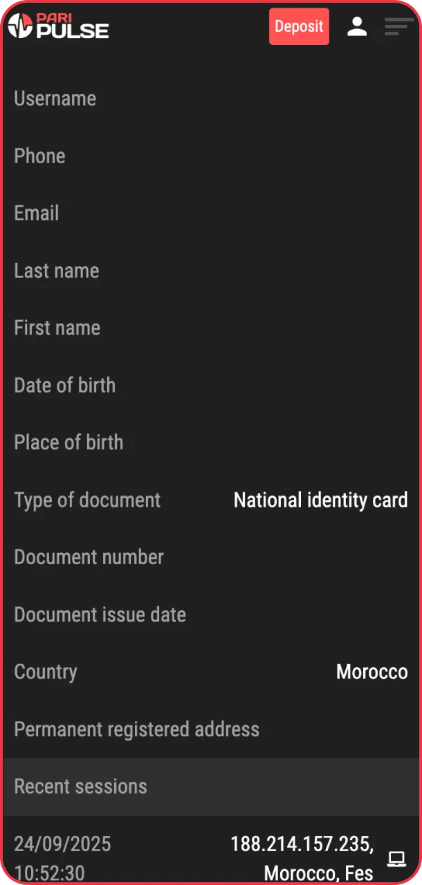 Verify your account for smooth play on PariPulse.