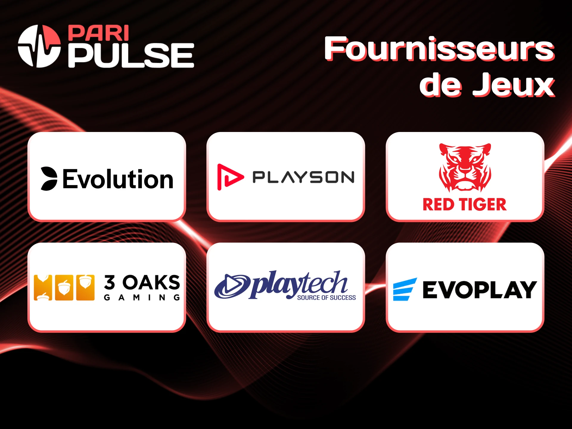 Découvrez les meilleurs jeux de casino des principaux fournisseurs PariPulse.