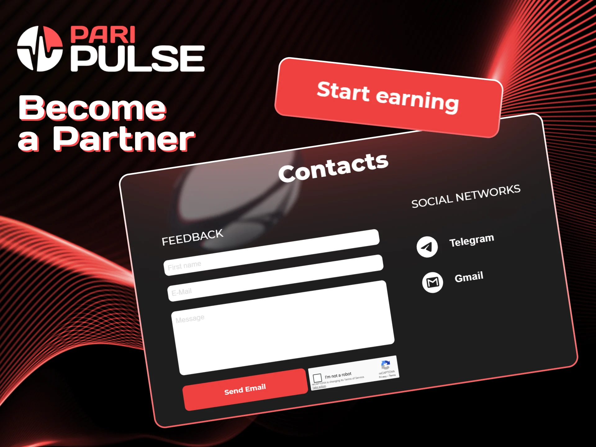 Became PariPulse partner just in few steps.