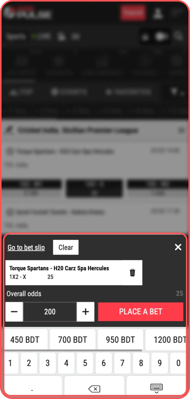 Fill your bet coupon easily on PariPulse sports app.