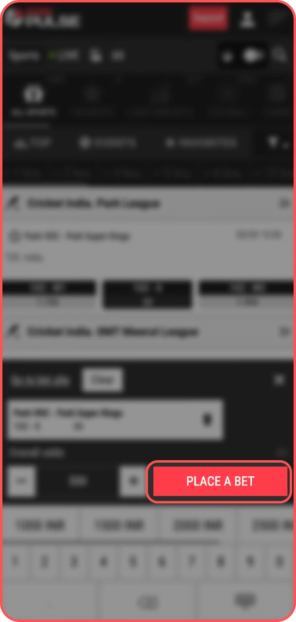 Place your first sports bet easily with PariPulse.