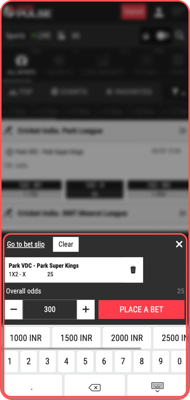Fill your bet coupon easily on PariPulse sports app.