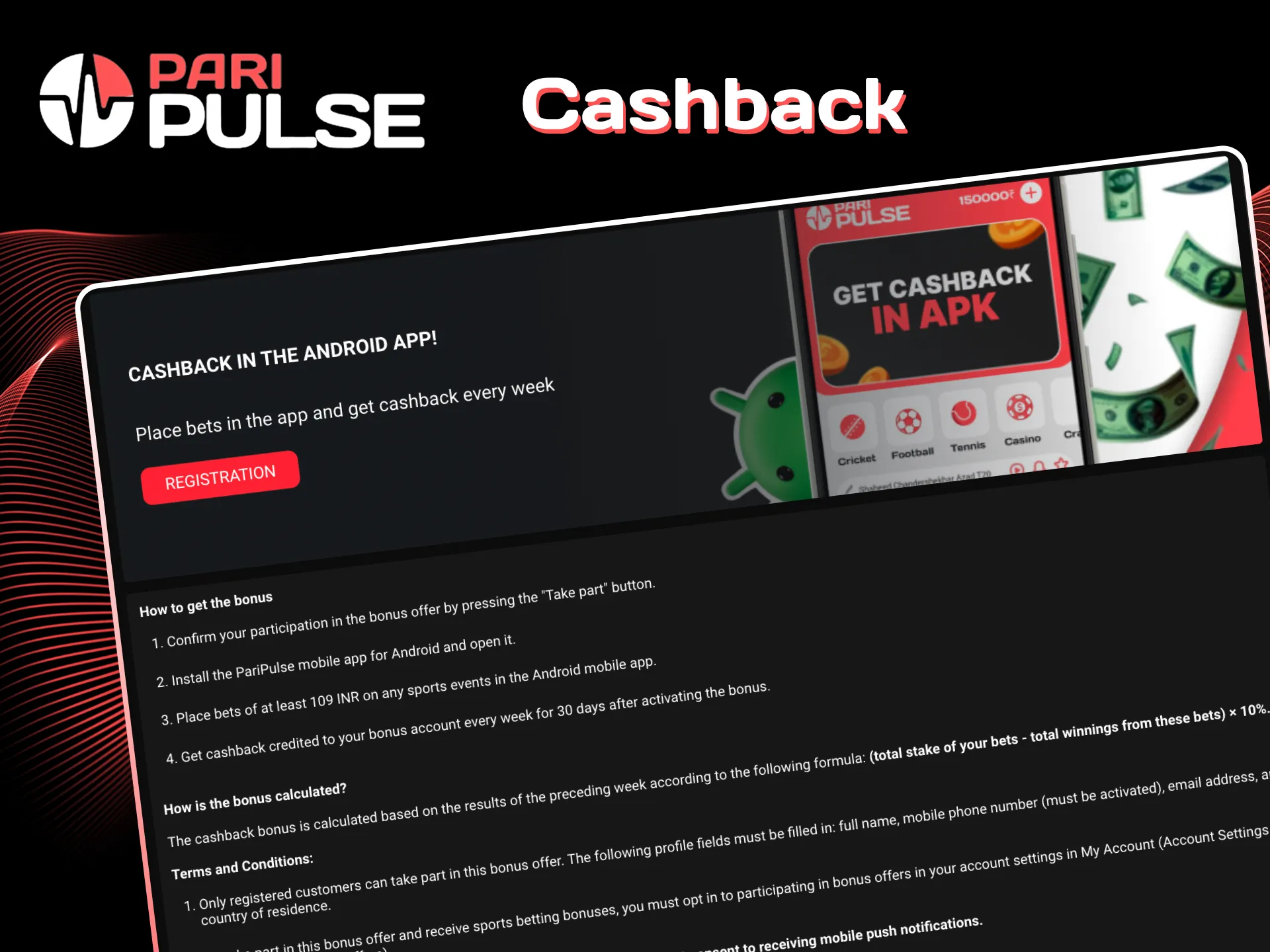 Receive cashback and enjoy nonstop wins on PariPulse.