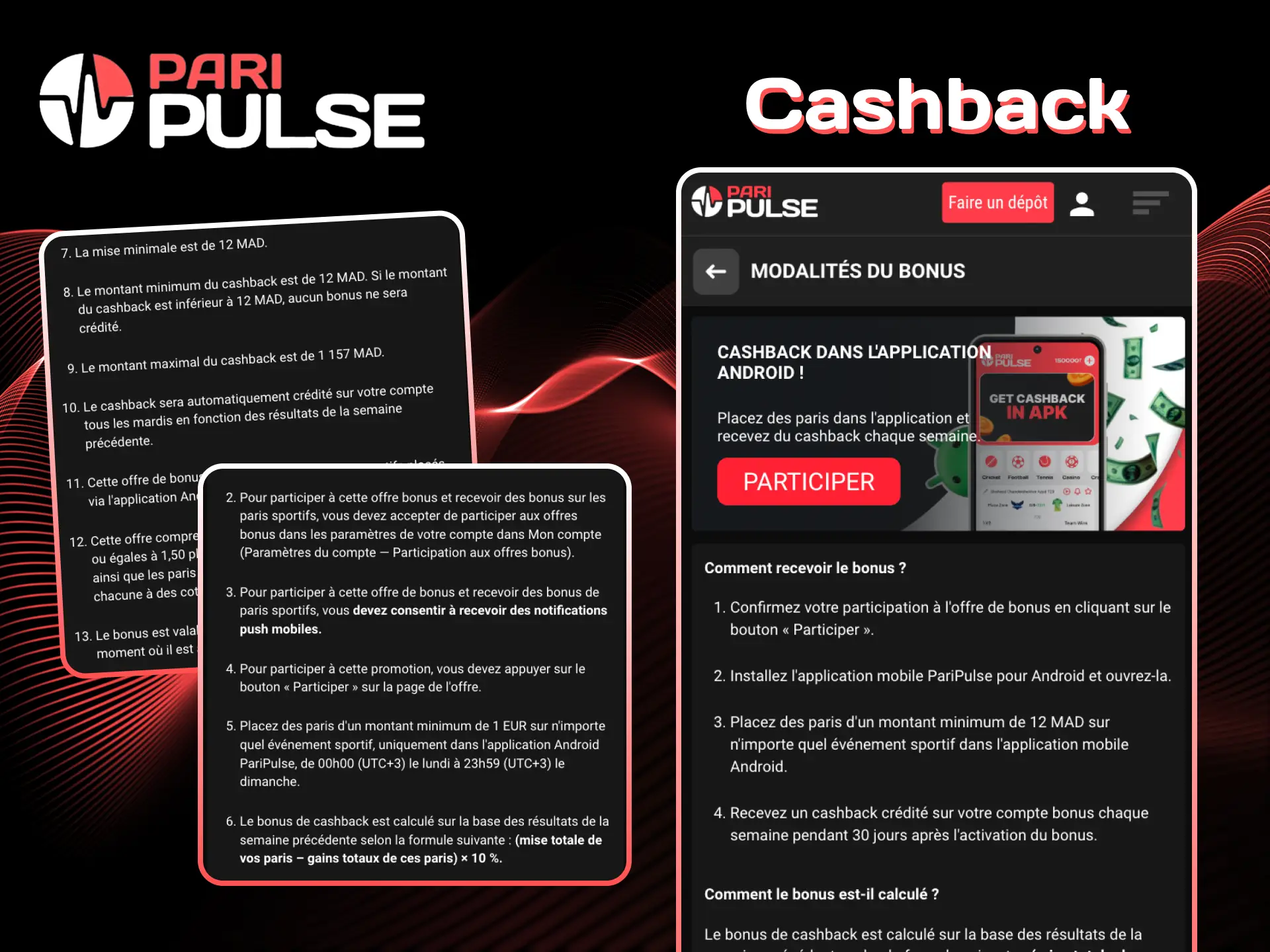 Recevez du cashback et profitez de gains non-stop sur PariPulse.