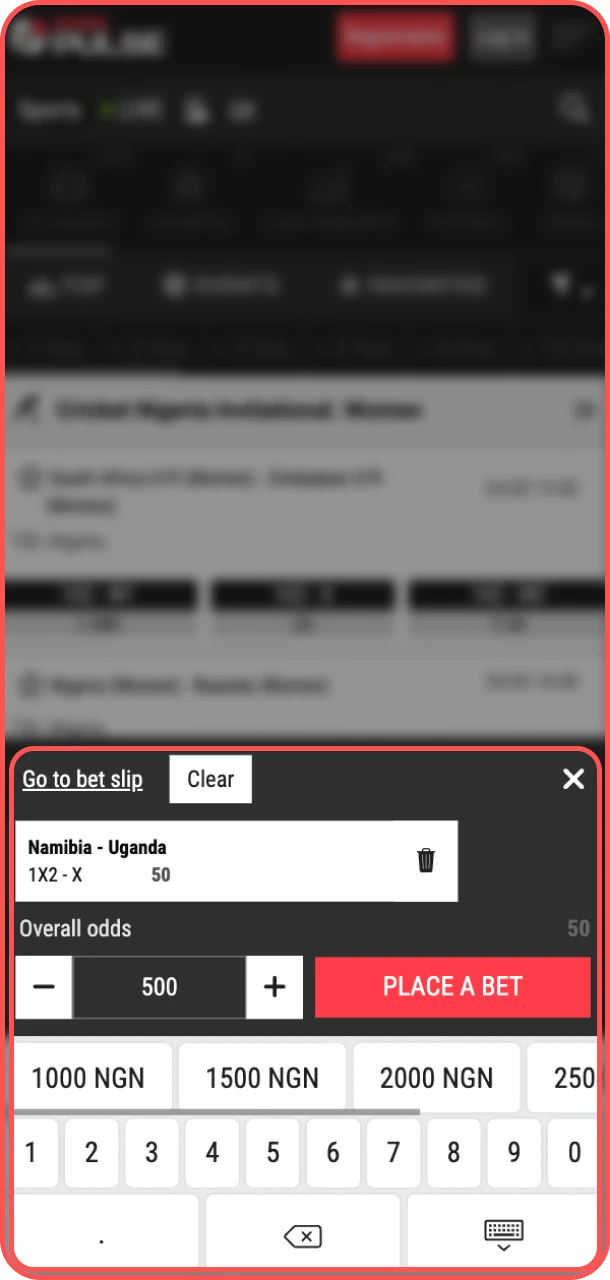 Fill your bet coupon easily on PariPulse sports app.
