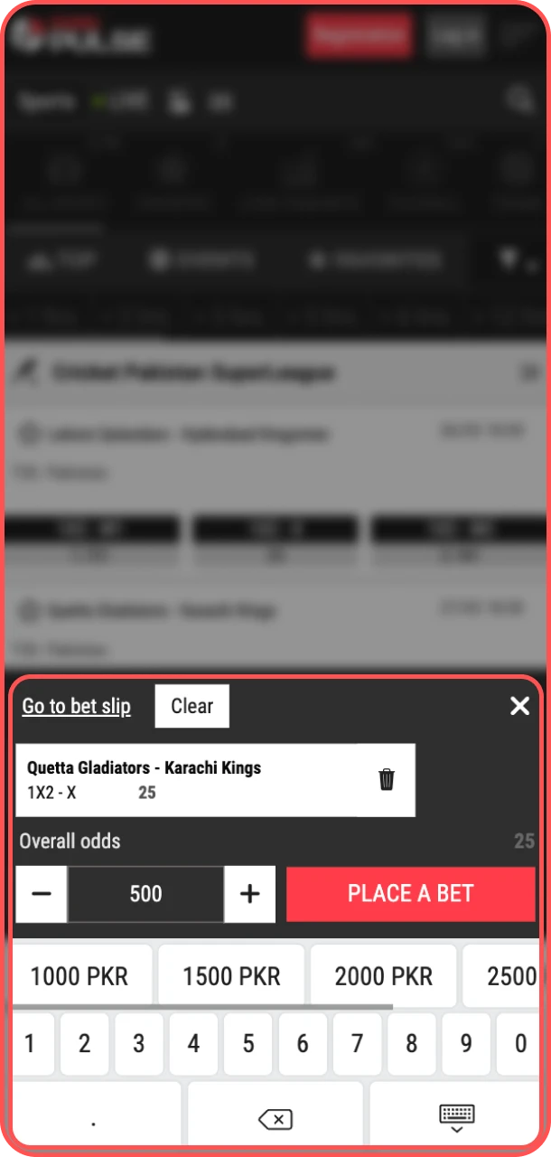 Fill your bet coupon easily on PariPulse sports app.