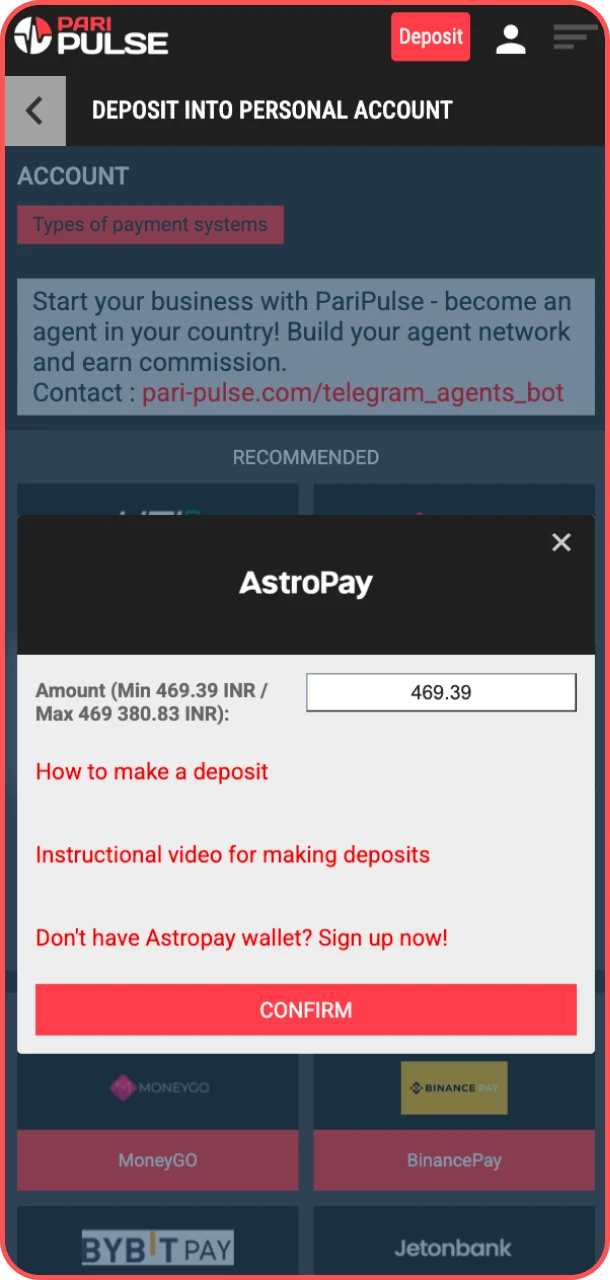 Add funds quickly and start playing on PariPulse.