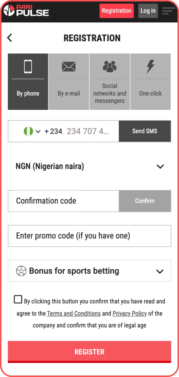 Fill in your details to register on PariPulse.