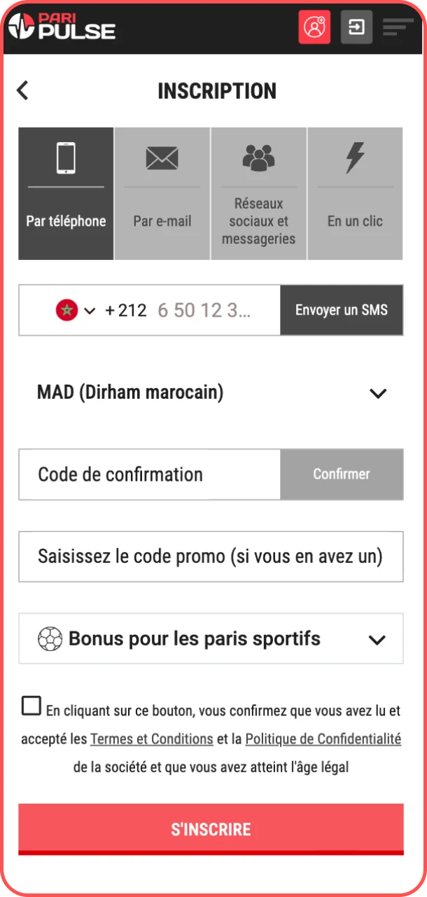 Partagez vos détails pour débloquer l'accès complet à PariPulse.