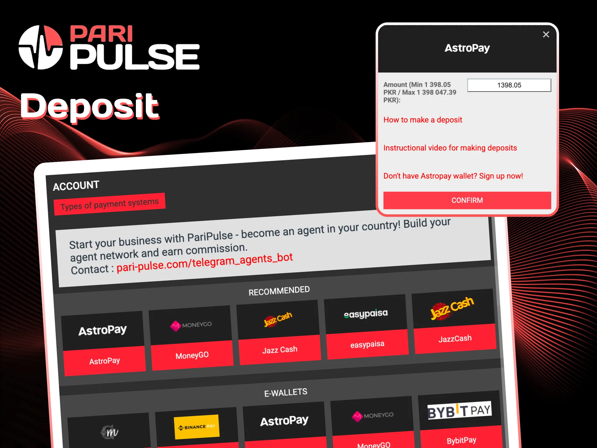 Follow those steps to get your welcome bonus from PariPulse.