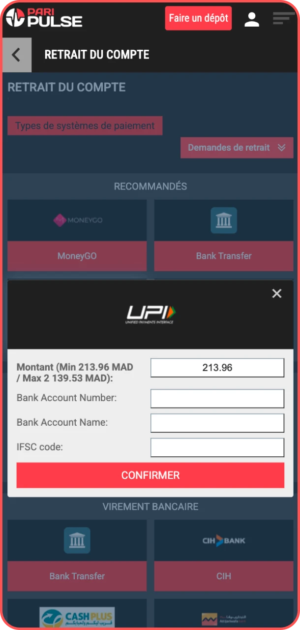 Effectuez des transactions sans effort et profitez de récompenses chez PariPulse.