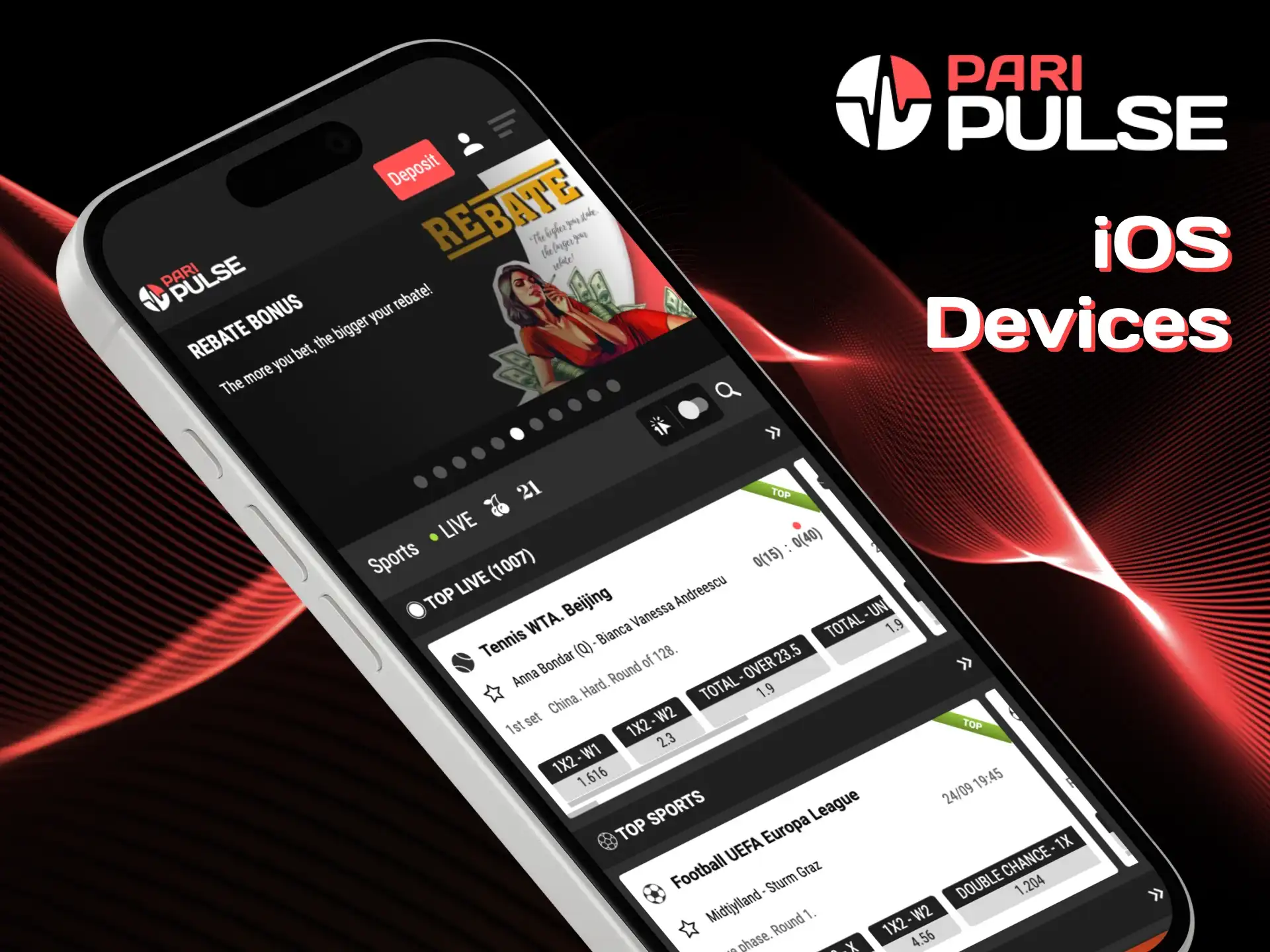 Enjoy casino games and sports betting on iOS PariPulse.