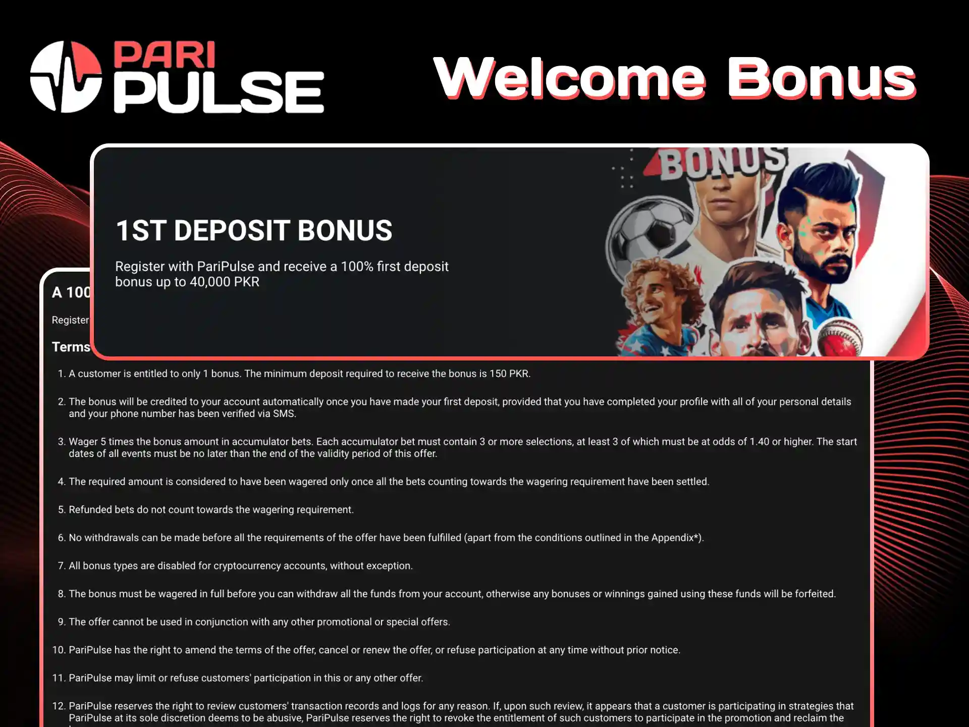 Create an account at PariPulse and get your welcome bonus.