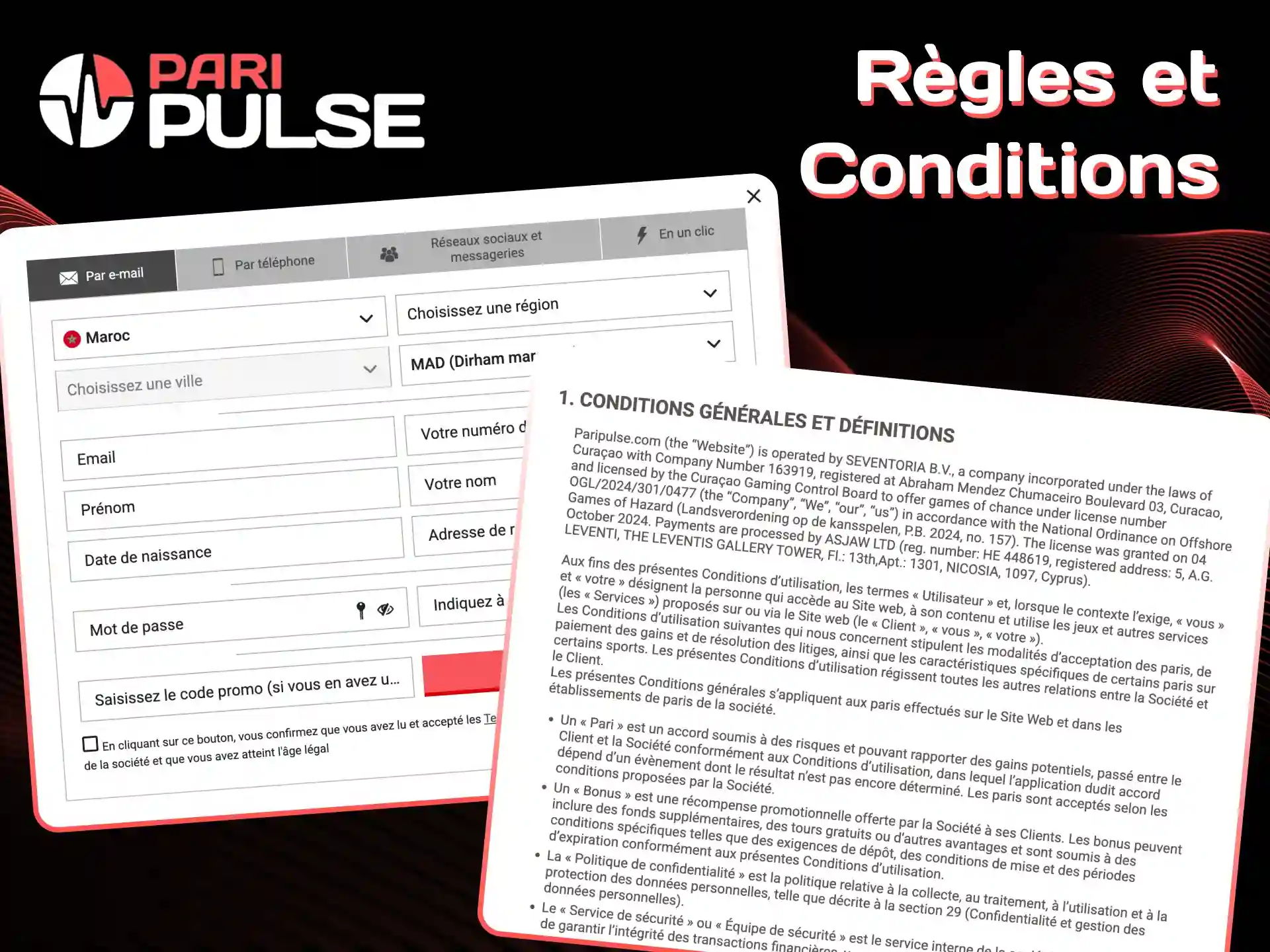 Lisez les règles et conditions pour jouer en toute sécurité sur PariPulse.