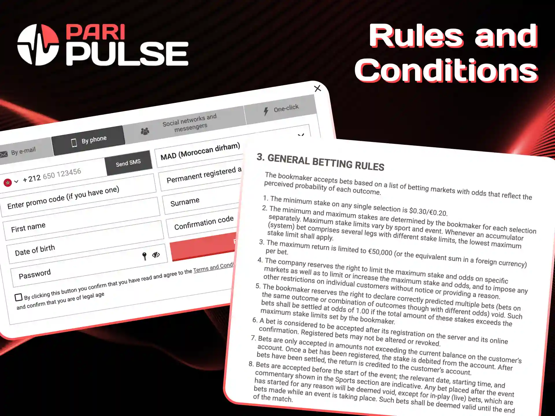 Read rules and conditions for safe gaming PariPulse.
