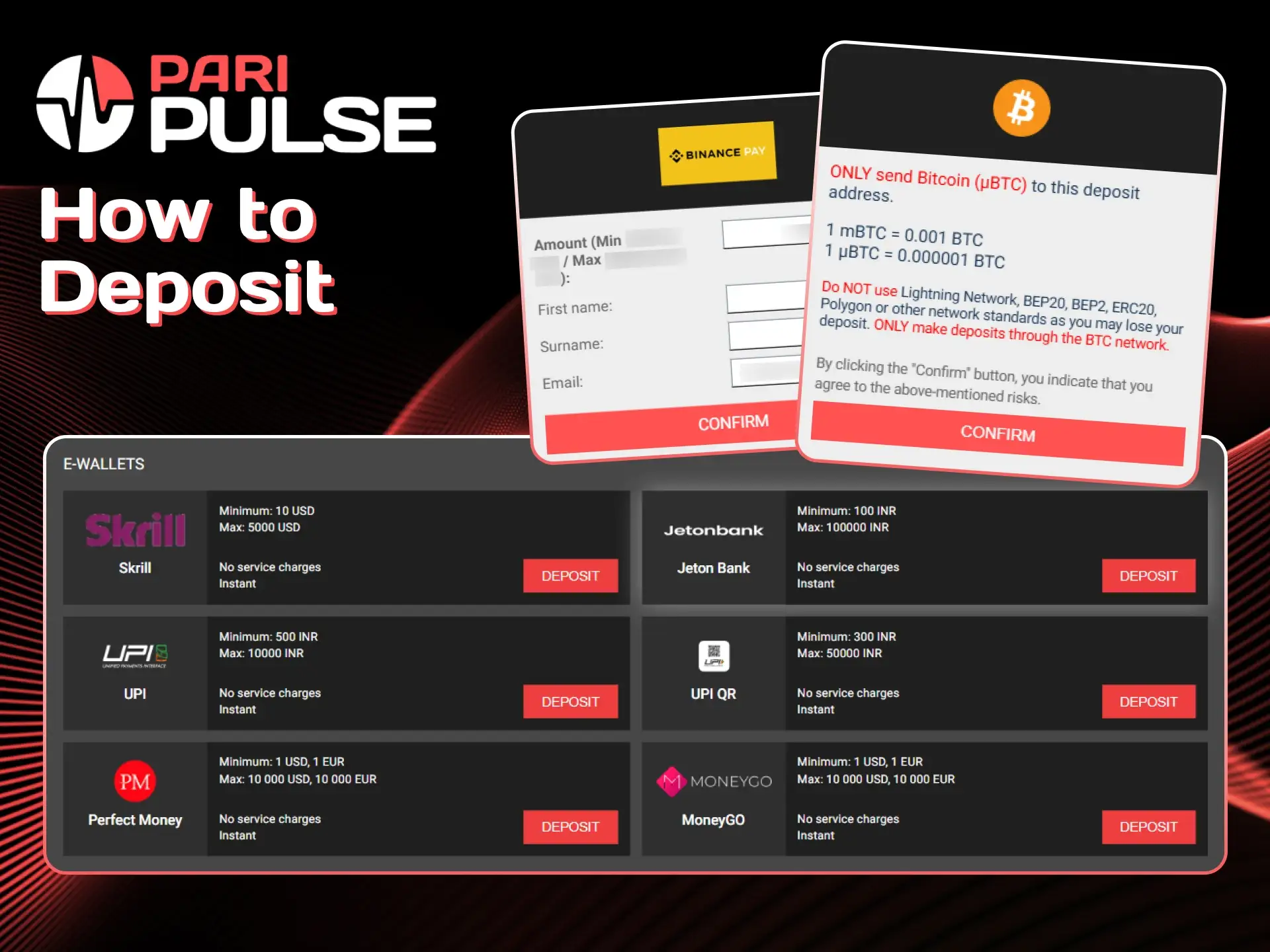 Follow those steps to get your welcome bonus from PariPulse.